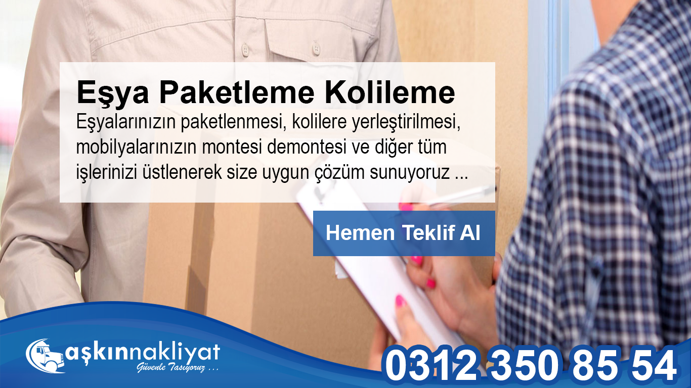 Eşya Paketleme Kolileme